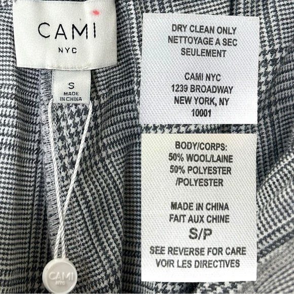 CAMI NYC- NWT, Women’s ‘Oriane’ Pant, Plaid, Flare Wide-Leg - Black/White, Small - Picture 4 of 13